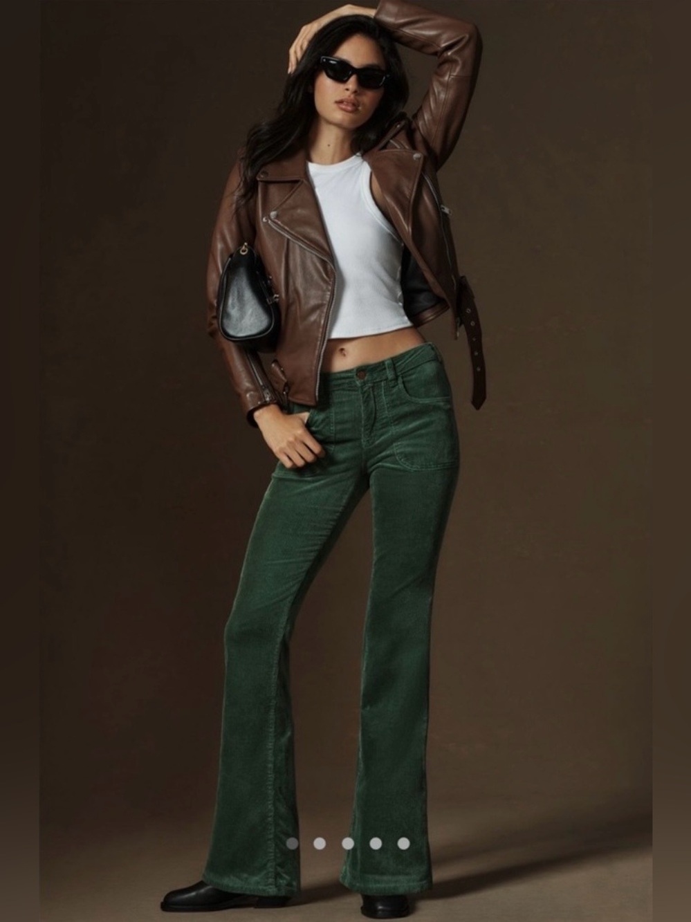 Anthropologie Pilcro The Icon Green Flare Leg Corduroy Pants Size 32 - Picture 5 of 16